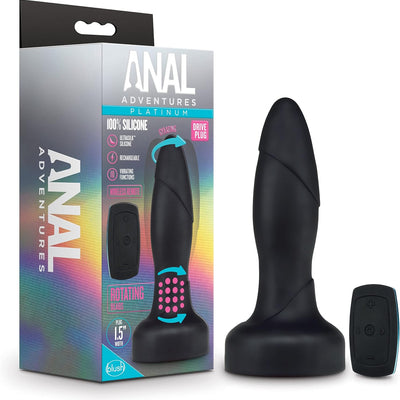 Blush Adult Sex Toys - Anal Adventure Butt Plug Vibrator – 10 Function Gyrating, Rotating Pleasure Beads for Rimming – Ultrasilk Silicone Plug with Wireless Remote – Prostate Massager for Men & Women