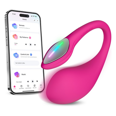 LOVENSE Lush 4 Remote Control G-spot Vibrator, Wearable Long Distance Adult Sex Toys & Games with LED Light, App Controlled Egg Vibrators for Women Couples, Powerful Vibration, Discreet, Waterproof