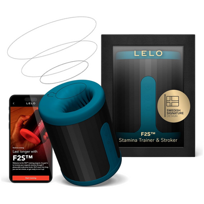 LELO F2S Stamina Trainer & Stroker With 14 Pleasure Settings, App and an AI Mode, Male Masturbator Sex Toy for Men, Male Sex Toy, Hands Free Masturbators, Penis Pump, Blowjob Adult Toys Vibrator, Teal