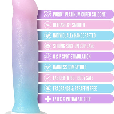 Blush Avant D17 Lucky 8" Silicone Dildo - Ultrasilk Smooth Cock, Purio Platinum-Cured - Suction Cup, Strap-On Compatible - Hand-Sculpted Fantasy Sex Toy for Women, Men & Couples - (Multicolored)