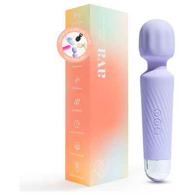Ava Vibrator for Women – 4 Hour Battery Life | Water Resistant Body Safe Silicone | Clitoral Vibrator Sex Toy with 20 Patterns & 8 Speeds – Clit Stimulator Adult Sex Toys – Discreet Gift