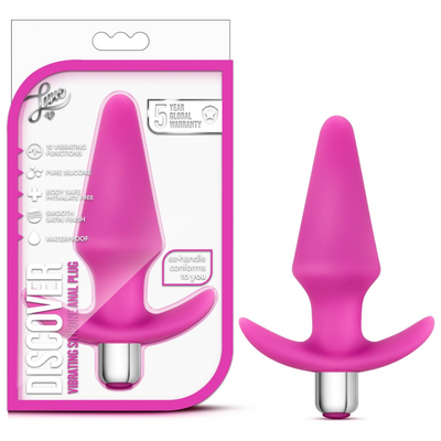 Blush Luxe 5" Discover Vibrating Starter Anal Plug, Ultrasilk Silicone Tapered Butt Plug, 10 Vibe Modes, EZ Handle, IPX7, Removable Bullet - 2-in-1 Play Adult Sex Toy for Women, Men, Couples - (Pink)