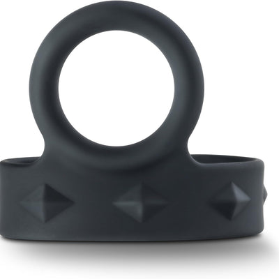 Blush Performance VS6 Silicone Balls Strap & Cock Ring Men - 3 Position Quick-Release Adjustable Snaps for Longer, Harder & Stronger Erections - Puria Platinum Cock Enhancing Adult Sex Toy - Black