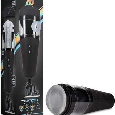 Blush Novelties M for Men Torch Joyride - Auto Stroker Male Masturbator - 7 Perfectly Tuned Stroking Modes - Hands Free Mount - She Moans - Ultra Soft Textured Vagina Sleeve - Electric Sex Toy