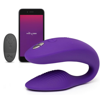 We-Vibe Sync 2 Couples Vibrator | Wearable Remote Control Vibrating Adult Sex Toy | App Controlled G Spot & Clitoral Stimulator | Dual Stimulation with 10 Speeds | Waterproof & Rechargeable | Purple