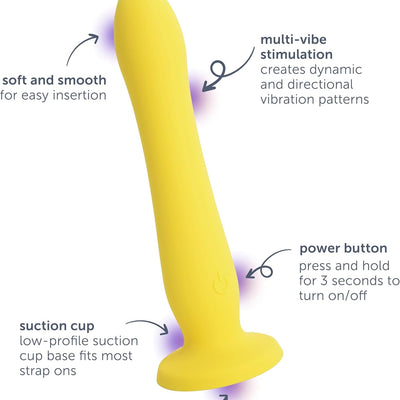 plusOne Luxe Ripple Multi Vibe Vibrating Massager Dildo, 10 Vibration Modes, Body Safe Silicone, Waterproof, USB Rechargeable, Suction Cup Base