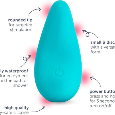 plusOne Mini Massager Vibrator, 10 Vibration Settings, Body-Safe Silicone, Fully Waterproof, and Rechargeable