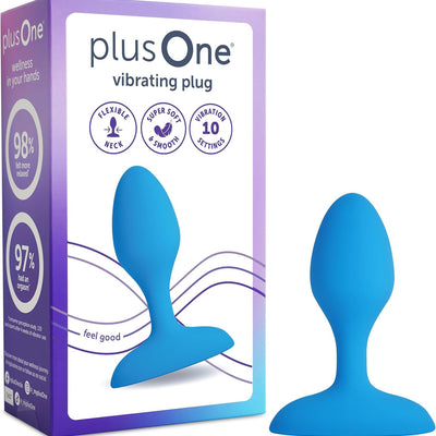 plusOne Vibrating Plug, 10 Vibration Settings, Made of Body-Safe Silicone for Comfort, Fully Waterproof, and Rechargeable