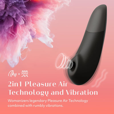 Womanizer Enhance 2 in 1 Air Massage Adult Toys & Clitoris Vibrator for Women | Clit Sucker Personal Massagers | Clitoral Stimulator Vibration Sex Toys | Couples Sexual Pleasure Tools for Women |Black