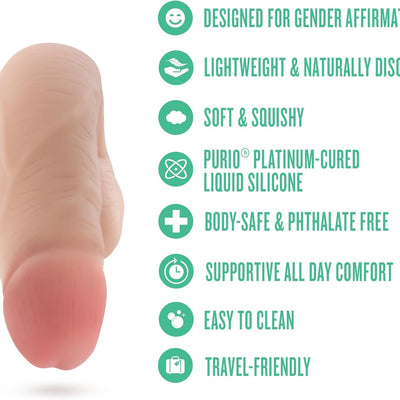 Blush URSELF Affirm 5" Silicone Packer - Realistic FTM Packing Prosthetic Bulge - Purio Platinum-Cured Packer - Gender Affirmation Natural Look Everyday Wear Lightweight Adult Sex Toys for Men - Beige