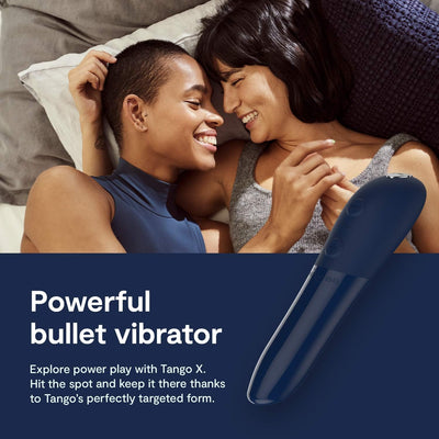 We-Vibe Tango X Bullet Vibrator Sex Toy | Adult Toys for Women & Couples | Vibrating Sex Toy for Her | Mini Clitoris Stimulator | 8 Intensity Levels | Gifts for Women | Waterproof | Blue