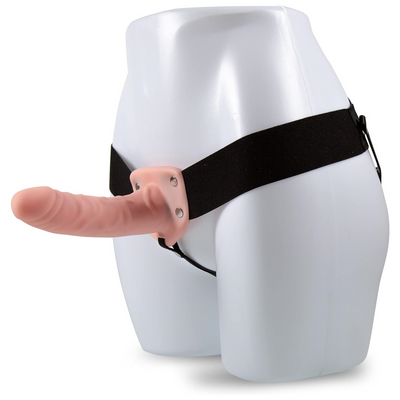 Blush Dr. Skin 6 Inch Hollow Strap-On System - Elastic Waistband Harness & Strap On Dildo - Realistic Cock Extender for Pegging - Adult Sex Toys for Women Men & Couples Pleasure - Vanilla