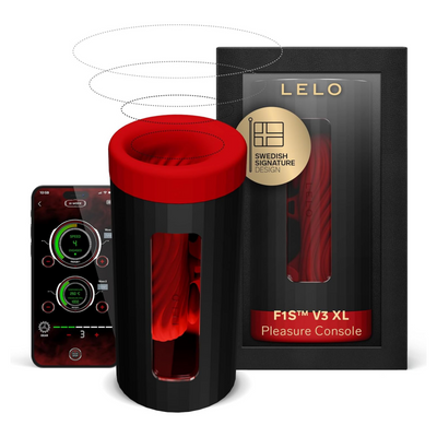 LELO F1S V3 XL Male Sex Toy with Bluetooth App, Automatic Male Masturbator with 7 Settings Sex Toy for Men with an Interactive AI Mode, Hands Free Masturbators, Male Stroker, Male Sex Toy, Red