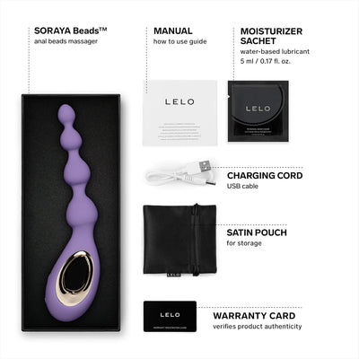 LELO Soraya Beads Vibrating Anal Beads Massager with Bow-Motion Technology and 8 Vibrating Patterns, Adult Anal Toys (Violet Dusk)
