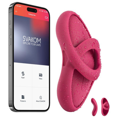 Clitoral Vibrator Sex Toys for Women - SVAKOM APP Remote Heating Tongue-Shaped Wearable Panty Vibrators with Detachable Finger Sleeve - Female Clit Stimulator Lay-on Vibe Personal Massager Adult Toy