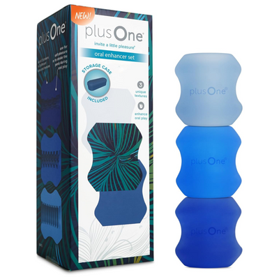 plusOne Oral Enhancer & Personal Stroker 3 Piece Set, Made of Body-Safe Silicone, Waterproof, for Men and Women
