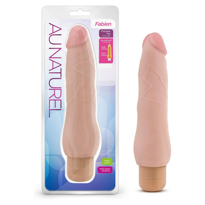Blush Novelties Au Naturel by Blush - Fabien 9" Vibrating Life Like Dildo - Sensa Feel Dual Density Realistic Veiny Long Vibrator - Twist Dial Adjustable Multi Speeds - Adult Sex Toy for Couples