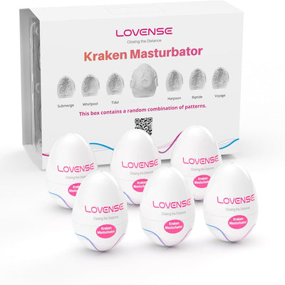 LOVENSE Kraken Portable Male Masturbator Egg, Disposable Pocket Pussy Masturbators, Blowjob Adult Male Sex Toys for Men Masturbation, 6 Pack