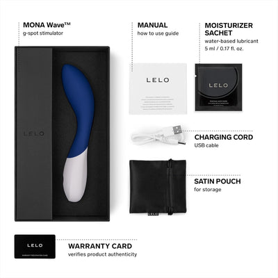 LELO Mona Wave Personal Massager for Women, G Spot Vibrator with WaveMotion Technology, Sex Toy for Women with 10 Vibration Patterns, G Spot Dildo, Female Sex Toy, Blue