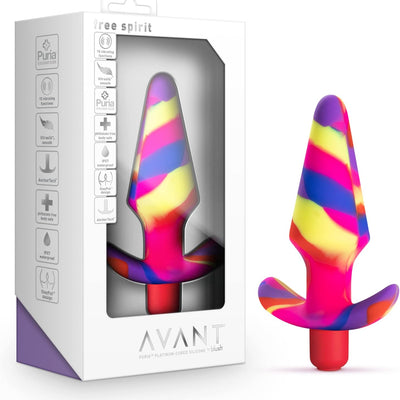 Blush Avant Free Spirit 5" Vibrating Silicone Butt Plug, Scarlet Ultrasilk Anal Trainer - 10 Modes, AnchorTech StayPut Base, IPX7 - Beginner-Friendly Bum Plug Adult Sex Toy for Women, Men & Couples