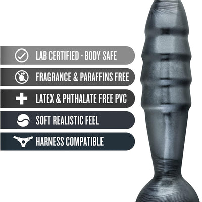 Blush Novelties Sex Toys - Jet Destructor Anal Butt Plug - 10.75 Inch Giant Soft Dildo for Deep Stimulation - 2.5 Inch Thick Shaft, Strap-On Compatible, Sturdy Suction Cup - Men, Women, Unisex - Black