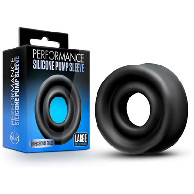 Blush Performance Advanced Silicone Penis Pump Sleeve - Large Size, Fits 2.25" to 2.5" Cylinders, Strong Vacuum Seal, Soft Universal Comfort Fit, Penis Enlargement Accessory - (Black)