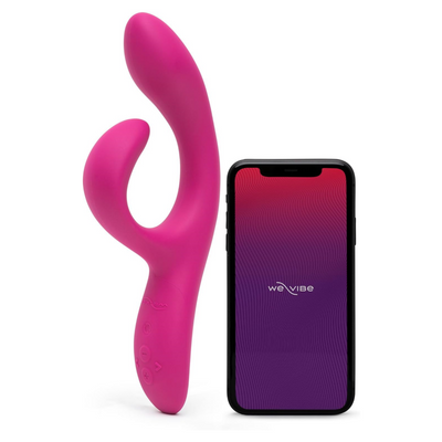 We-Vibe Nova 2 Dual Rabbit Vibrator for Women | Dildo Vibrator Adult Sex Toy | Female Clitoral Stimulator | G Spot Massager with 10 Vibration Modes | Remote App Control Sex Toy for Couples | Pink