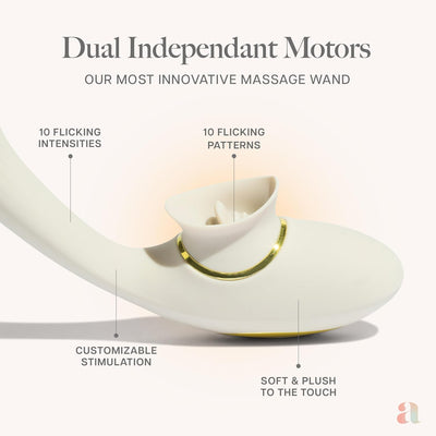 Ava FLIQ Bending Dual-Function Vibrator Wand | Sex Toys | Personal Massager | 10 Vibrations & 10 Flicking Patterns | G Spot Vibrator | Adult Toys | Gifts for Women - Off White