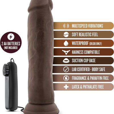 Blush Novelties Dr. Skin 9.5 Inch Realistic Vibrating Dildo with Suction Cup, Sex Toy for Women, Sex Toy for Adults, Vanilla