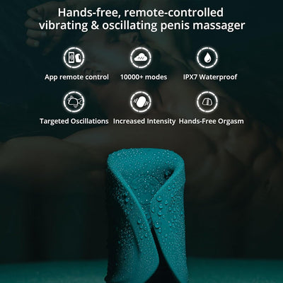 LOVENSE Gush 2 Automatic Male Masturbator Stroker, Vibrating & Oscillating Penis Massager Cock Ring with Endurance Training App Remote Control Vibrator Adult Sex Toys & Games, with Adjustable Buckles