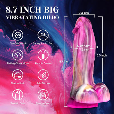 Tracy's Dog Realistic Dildo Vibrator Sex Toys, 8.66" Thick Dildos with 8 Powerful Vibration, Adult Toys Big Dildo for G Spot Vagina Anal Sex Stimulation, Lifelike Penis Adult Sex Toys with Climax Mode