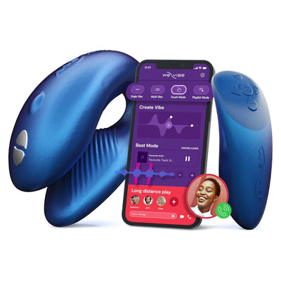 We-Vibe Chorus Vibrating Sex Toys for Couples | Remote Control Vibrator | Wearable App Controlled Adult Toys for Women | G Spot, Clit & Penis Sexual Stimulation Device | Clitoral Couples Gift |Blue