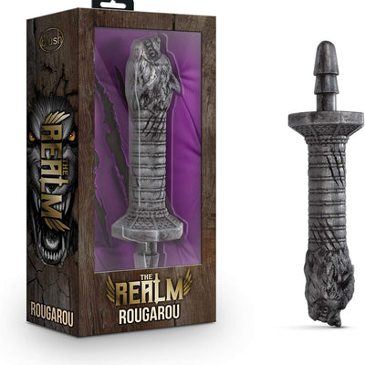 Blush The Realm 11.75" Rougarou Werewolf Sword Handle, Fantasy Roleplay Accessory Handle for Lock On Compatible Dildos, Durable Grip, Adult Sex Toys for Couples, Solo, or Roleplay Sex Games - (Gray)