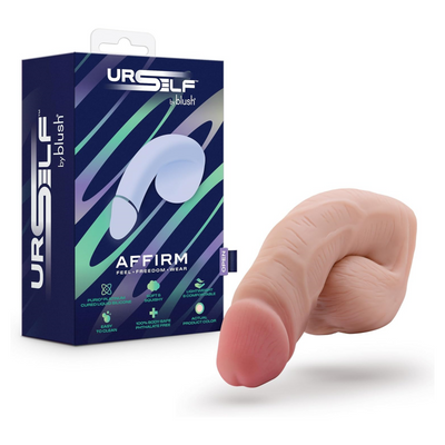 Blush URSELF Affirm 5" Silicone Packer - Realistic FTM Packing Prosthetic Bulge - Purio Platinum-Cured Packer - Gender Affirmation Natural Look Everyday Wear Lightweight Adult Sex Toys for Men - Beige