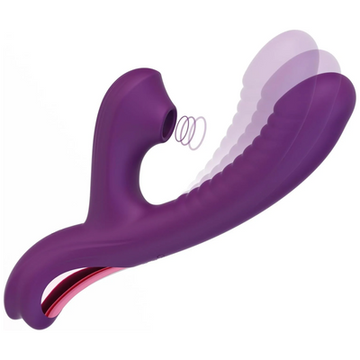 Tracy's Dog Come-Hither Rabbit Sucking Vibrator for Clitoral G Spot Stimulation, Adult Sex Toys for Women Couple, Vibrating Finger Massager with 3 Suction and 10 Vibration & Come-Hither Modes (Beta)