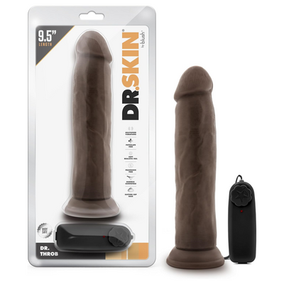 Blush Novelties Dr. Skin 9.5 Inch Realistic Vibrating Dildo with Suction Cup, Sex Toy for Women, Sex Toy for Adults, Vanilla