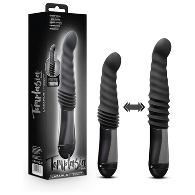 Blush Novelties Temptasia Lazarus Thrusting Silicone Dildo - for G Spot, P Spot Stimulation - Soft Puria Silicone - UltraSilk Smooth - 3 Powerful Speed Settings - Long Ergonomic Handle - Sex Toy