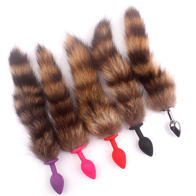 1 Pc Silicone Black Fox Tail Anal Plug for Woman and Men Sexy Butt Plug Adult SM Sex Toy Adult Products
