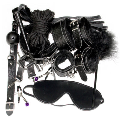 10 Pcs/SET New Leather Bdsm Bondage Handcuff Set Erotic Sex Toys for Couples Female Slave Game SM Sexy Handcuffs Erotic Toys