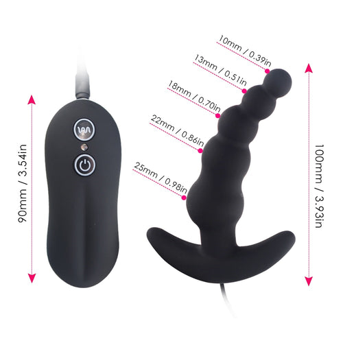 10 Speed Anal Beads Anal Vibrator Butt Plug Clitoris Stimulator Female Masturbation Male Prostate Massager Sex Toy for Adult