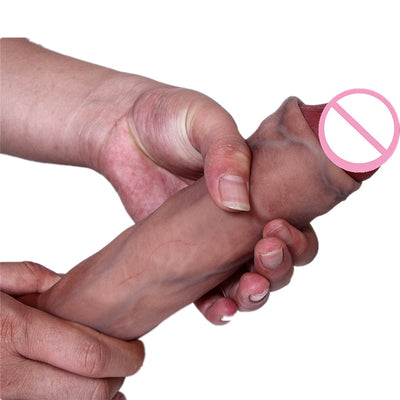 18.5cm Simulation Dildo Realistic Sliding Foreskin G Spot Stimulate Soft Silicone Penis Soft Huge Big Dick Suction Cup Sex Toys