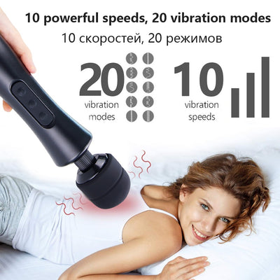 20 Modes Powerful Magic  Vibrator Wand Silicone Adult Sex Toys for Woman Magic  Massager Wand Clitoris Stimulator Sex Shop