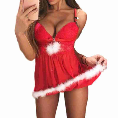 2020 Christmas Lingerie Wholesale Red Suspenders Christmas Dress Erotic Set Sexy Underwear S-3XL