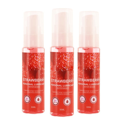 30ml Strawberry Flavor Edible Lubricant for Anal Vaginal Oral Sex Silicone Lubricating Oil Adult Sex Products Body Massage Gel