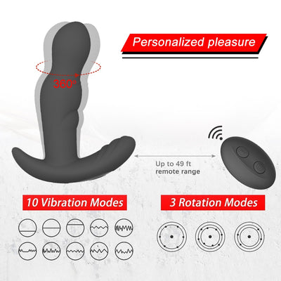 360 Degree Rotating Anal Plug Vibrator Silicone Male Prostate Massager Butt Plug Anus Vibrating Sex Toy For Men G-Spot Stimulate