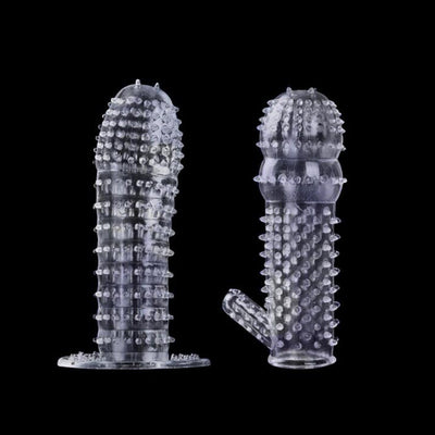 5 Types Reusable Condom Penis Extender Sleeve Screw Thread Cock Ring Dildo Sheath Condoms Delay Ejaculation Sex Toys for Men