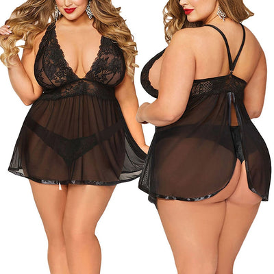 5XL Plus Size Women Sexy Lingerie Hot Erotic Apparel Porno Lace Flower Sleepwear Underwear Nightwear Night Gown Sex Costumes