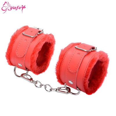 Adult Games SM Bondage Sexy PU Lather Handcuffs Restraints Bondage Cuffs Cosplay Tool BDSM Sex Toy for Couple 4 Color for Choose