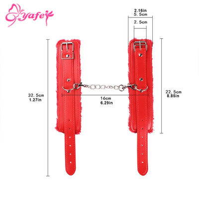Adult Games SM Bondage Sexy PU Lather Handcuffs Restraints Bondage Cuffs Cosplay Tool BDSM Sex Toy for Couple 4 Color for Choose