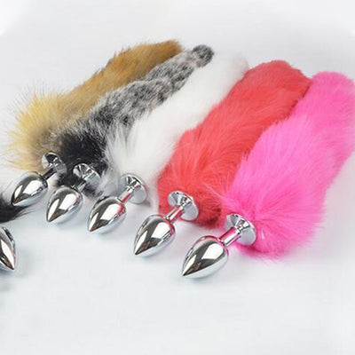 Anal Plug In Adult Games Fox Tail Stainless Steel Anal Pleasure Bead Butt Plug Stimulator Sex Products Flirt Toys for Women